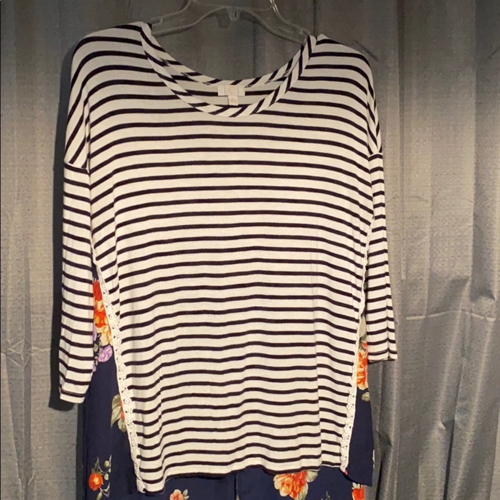Stripped/Floral Shirt